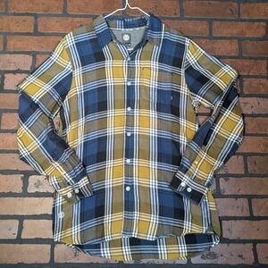 Element Men's M‎ Worn In 100% Cotton Grunge Flannel Shirt Plaid Button Up